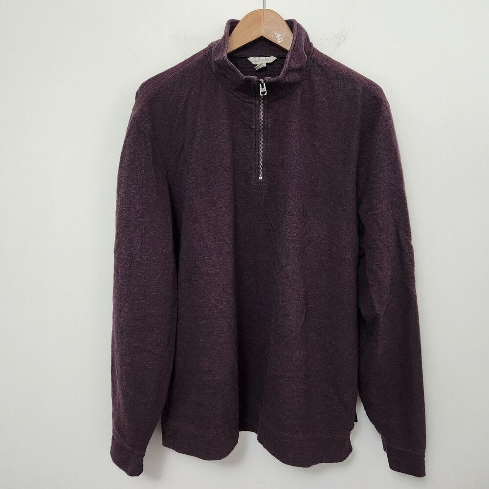 CALVIN KLEIN Women's Purple 1/4 Zip Long Sleeve Sweatshirt Size XL